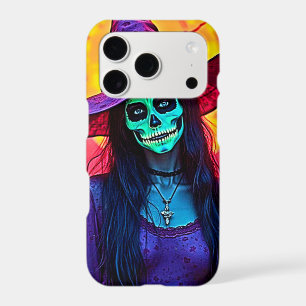 Halloween Witch with Skull Face Design
