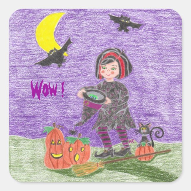 Halloween witch, Wow ! reward stickers (Front)