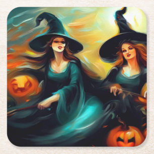 Halloween - Witches 1 Square Paper Coaster