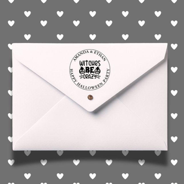 HALLOWEEN WITCHES BE CRAZY Theme Self-inking Stamp (Add a playful touch to your Halloween crafts with our “WITCHES BE CRAZY” self-inking stamp.)