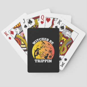 Halloween Witches Be Trippin Birthday Playing Cards
