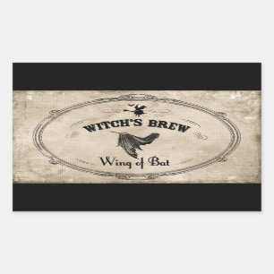 Halloween Witches Brew Ingredient - Wing of Bat Rectangular Sticker