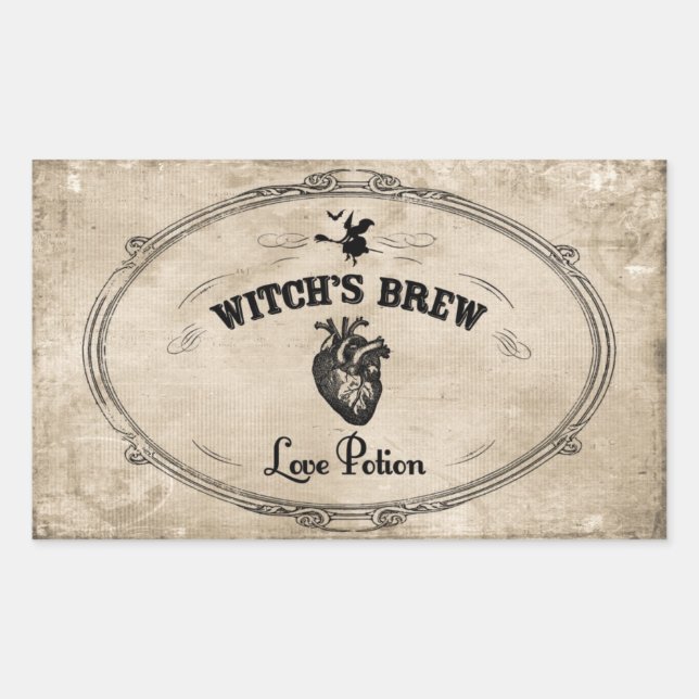 Halloween Witches Brew - Love Potion Rectangular Sticker (Front)