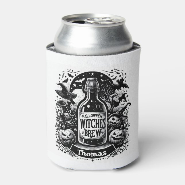 Halloween Witches Brew Personalised  Can Cooler (Can Front)