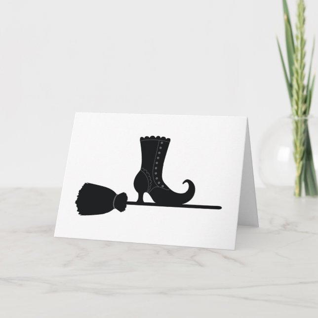 Halloween Witches Broom Card (Front)