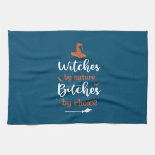 Halloween Witches by Nature Birthday Tea Towel