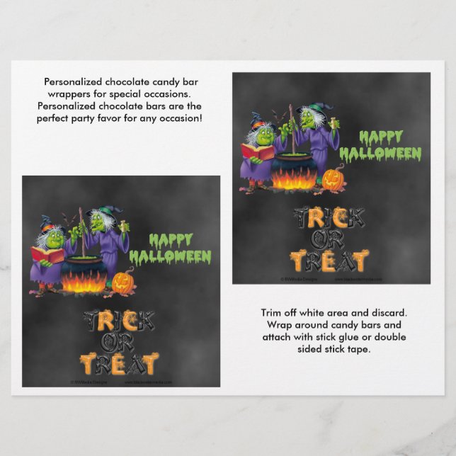 Halloween Witches Candybar Wrappers (Front)
