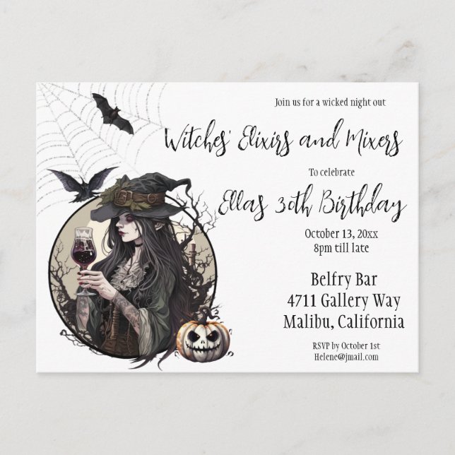 Halloween Witches' Elixirs and Mixers Postcard (Front)
