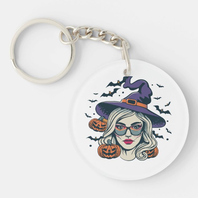 halloween witches funny halloween key ring (Front)