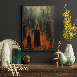 Halloween Witches in the Forest Gothic Poster