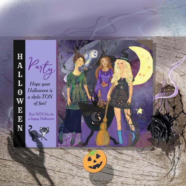 HALLOWEEN WITCHES MAKING BREW Postcard (HALLOWEEN WITCHES MAKING BREW Postcard)
