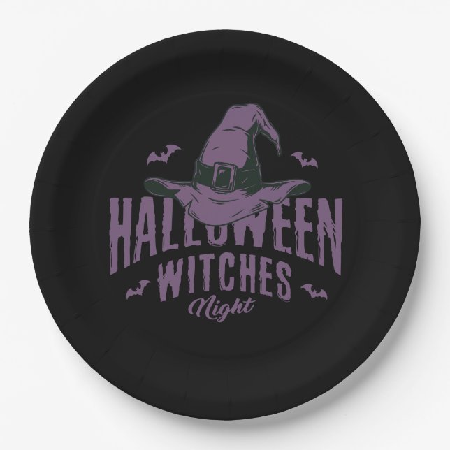 Halloween “Witches Night” Paper Plate (Front)