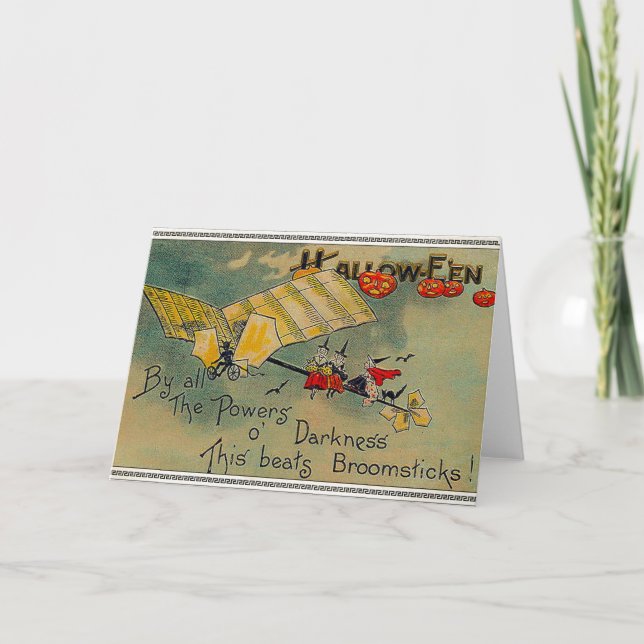Halloween Witches on a Plane Card (Front)