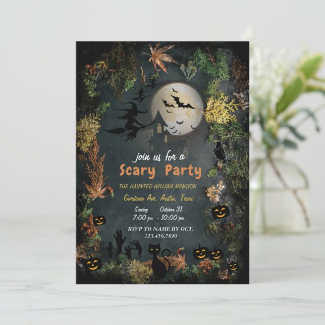 Halloween Witches Party Night  Planner Invitation (Standing Front)