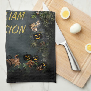 Halloween Witches Party Night  Planner Invitation Tea Towel