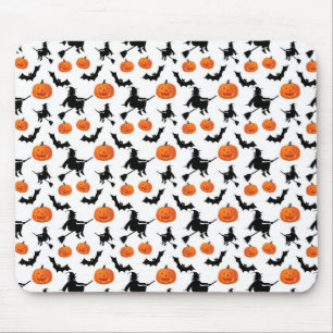 Halloween Witches, Pumpkins and Bats Mouse Pad