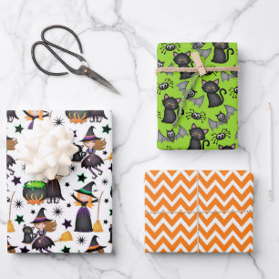 Halloween Witches  Wrapping Paper Sheet