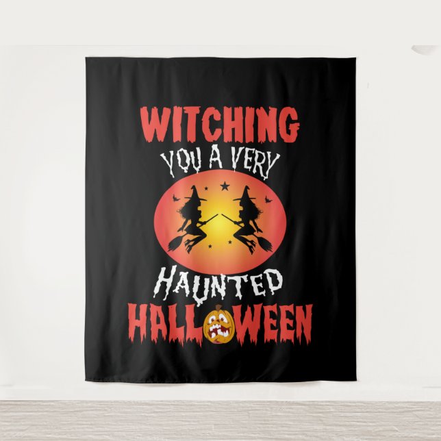 Halloween Witching House BACKDROP Tapestry (Front)