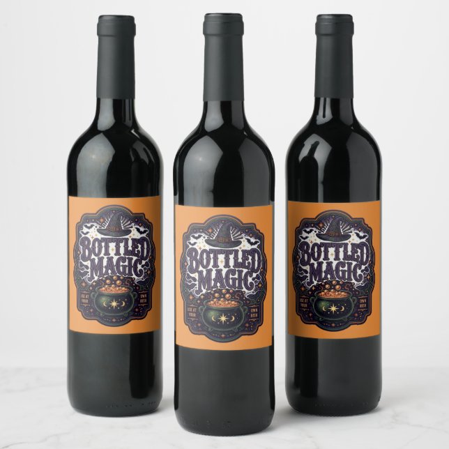 Halloween Witch's Brew Classic Bottled Magic Fun   Wine Label (Bottles)