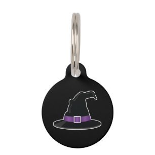Halloween Witch's Hat With Purple Details Pet Tag