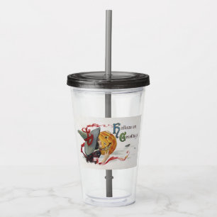Halloween Witch's Kiss: Magic Jack o Lantern Acrylic Tumbler