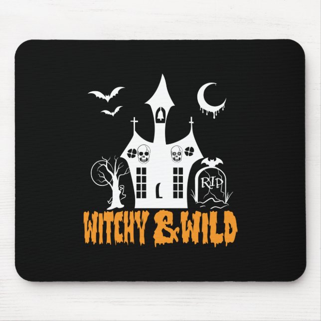 Halloween Witchy And Wild Birthday Mouse Pad (Front)