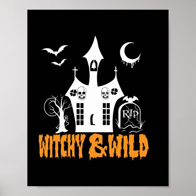 Halloween Witchy And Wild Birthday Poster (Front)