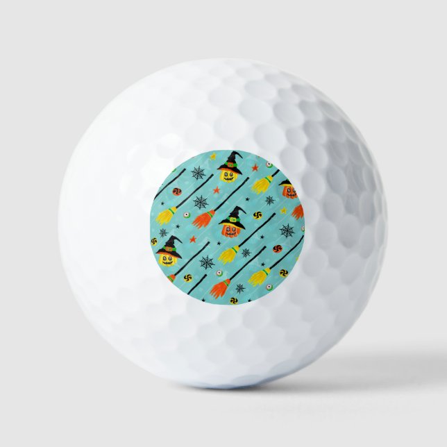 Halloween Witchy Seamless Theme Golf Balls (Front)
