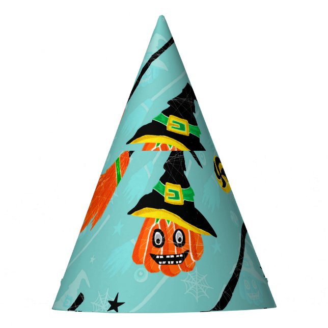 Halloween Witchy Seamless Theme Party Hat (Front)