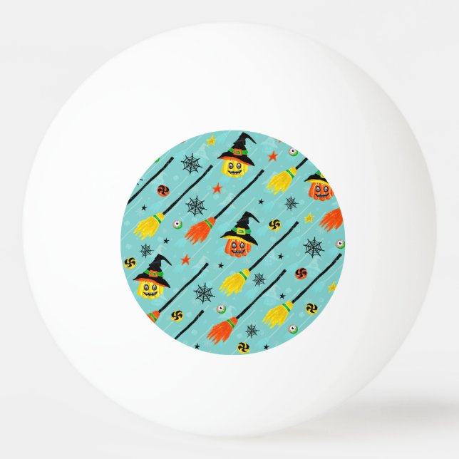 Halloween Witchy Seamless Theme Ping Pong Ball (Front)