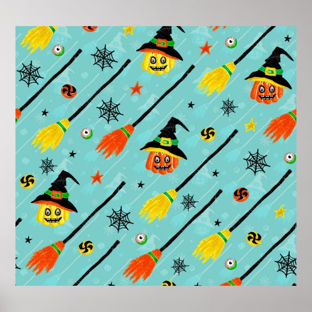 Halloween Witchy Seamless Theme Poster (Front)