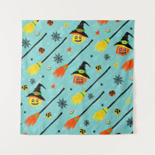 Halloween Witchy Seamless Theme Tapestry