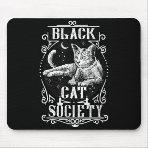 Halloween Witchy Season Feline Vintage Black Cat Mouse Pad