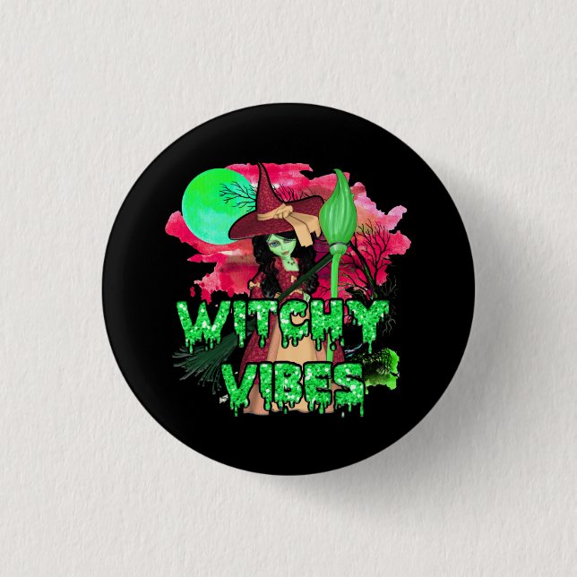Halloween Witchy Vibes 3 Cm Round Badge (Front)