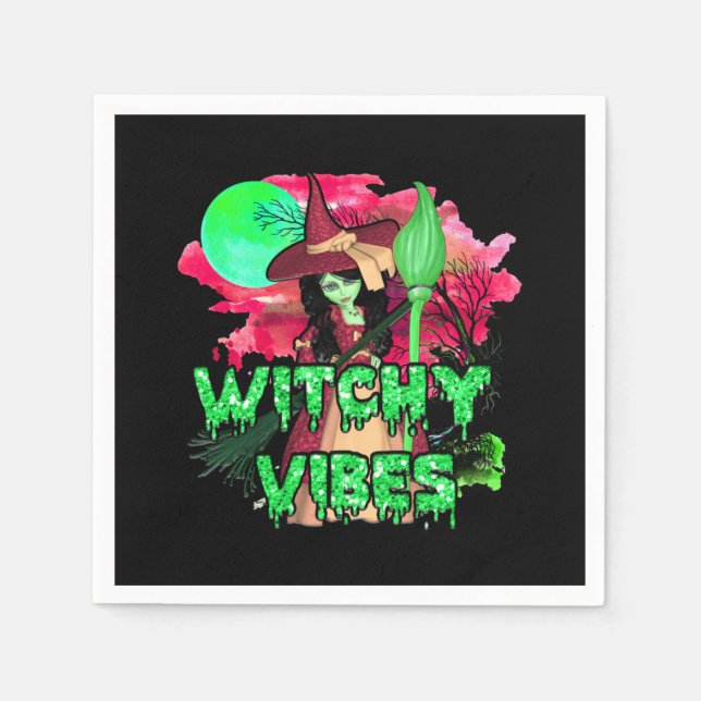 Halloween Witchy Vibes Napkin (Front)