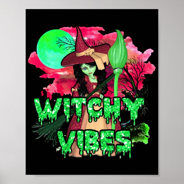 Halloween Witchy Vibes Poster (Front)