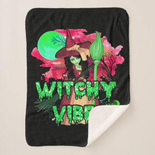 Halloween Witchy Vibes Sherpa Blanket