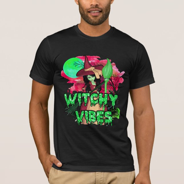 Halloween Witchy Vibes T-Shirt (Front)