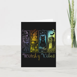 Halloween Witchy Vibes Witch Black Cat Cauldron Card