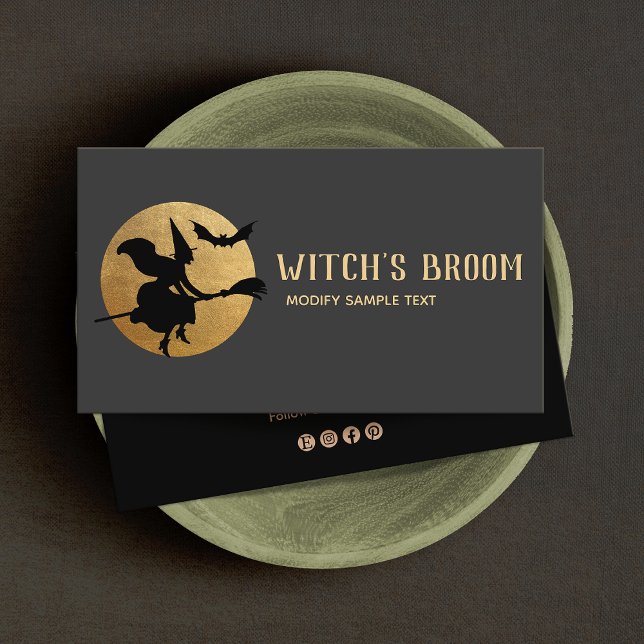 Halloween With , Bat and Moon Business Card (Creator Uploaded)