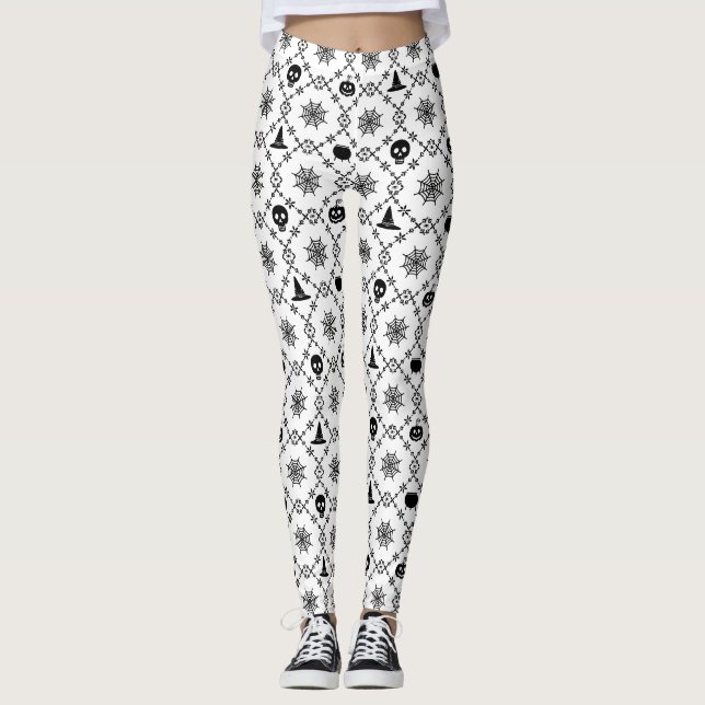 Halloween with black sculls leggings (Front)