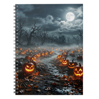 Halloween with Creepy Trees and Jack O Lanterns Notebook