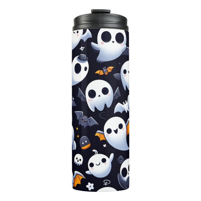 Halloween with cute ghost thermal tumbler (Front)