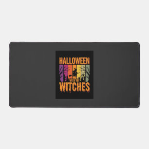 Halloween With My Witches Retro Sunset Desk Mat