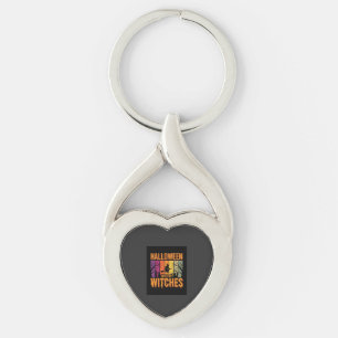 Halloween With My Witches Retro Sunset Key Ring