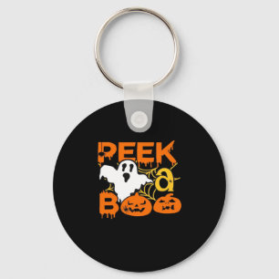 Halloween With Pumpkins Peekaboo Key Ring