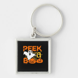 Halloween With Pumpkins Peekaboo Key Ring