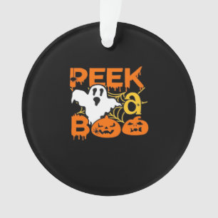 Halloween With Pumpkins Peekaboo Ornament