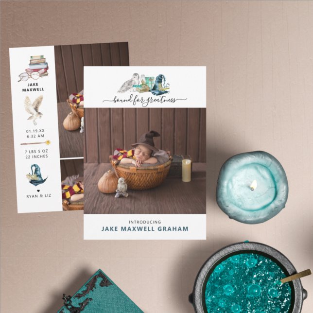 Halloween Wizard | Double Sided Birth Announcement (Creator Uploaded)