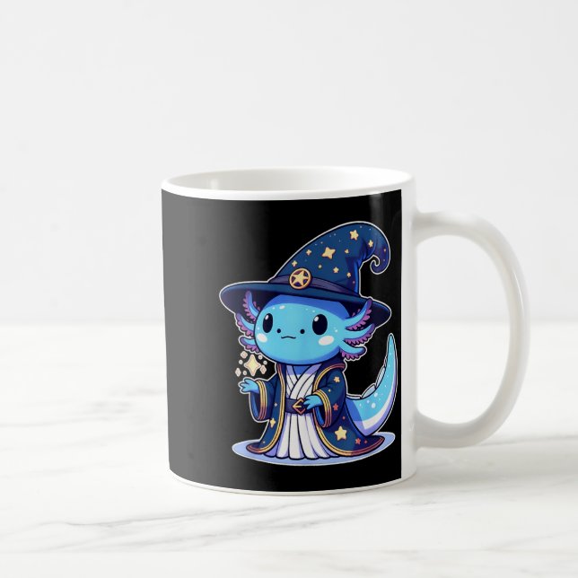 Halloween wizard funny axolotl coffee mug (Right)